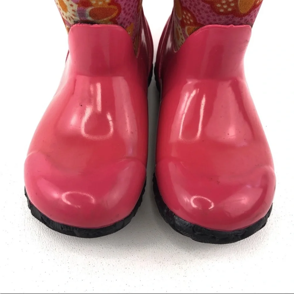 Bogs Girls North Hampton Kaleidoscope Pink Mid-Calf Rubber Rain Boots Kids Sz 1